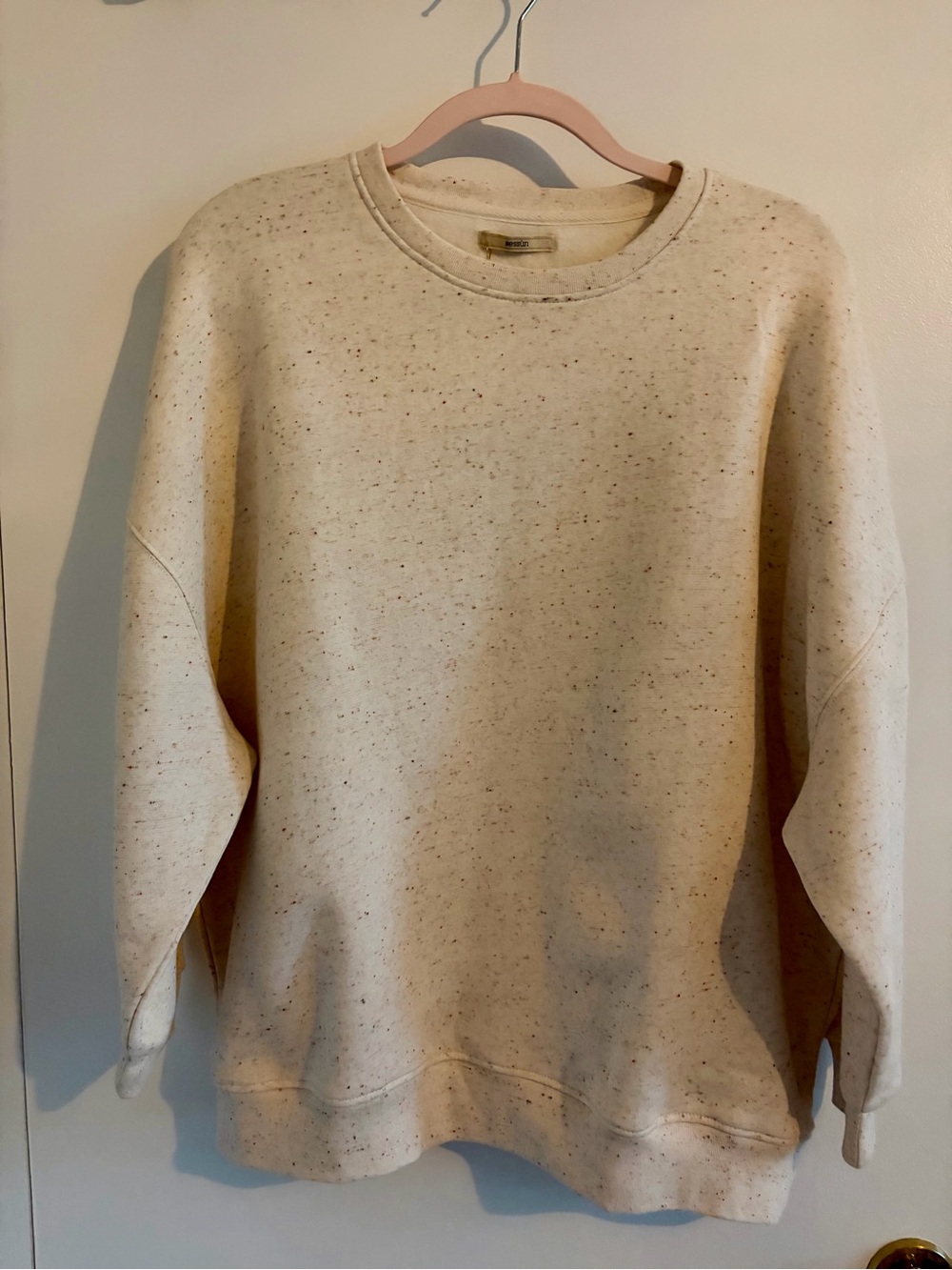 NWT Sessùn Chebbi Cream Speckled Crewneck Sweater